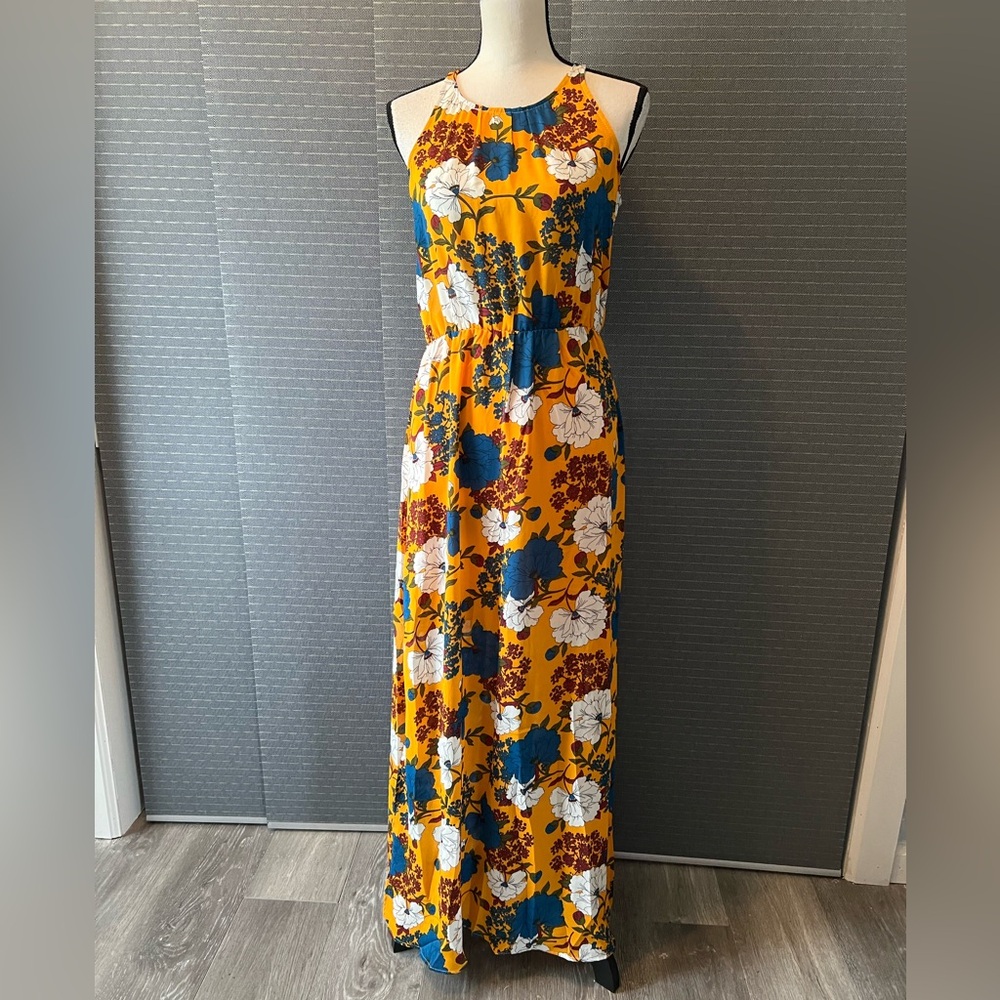 Christy & Co Floral Halter-Neck Maxi Dress